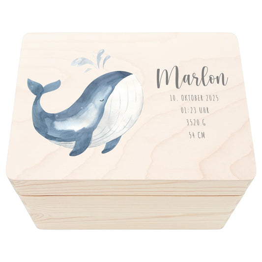 Erinnerungskiste Baby Holzkiste personalisierte Erinnerungsbox Wahl Geschenk Geburt Geburtsgeschenk 30x20x13 cm