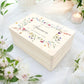 Erinnerungskiste Taufe Geschenk personalisiertes Taufgeschenk Mädchen Wildblumen Taufbox Holzkiste mit Deckel Holzbox 30x20x13 cm