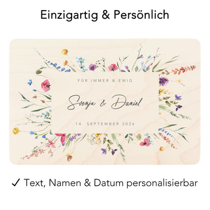 Erinnerungsbox Hochzeit personalisierte Erinnerungskiste Hochzeitsgeschenk für Brautpaar Holzkiste Geschenkkiste Geschenkbox 30x20x13 cm