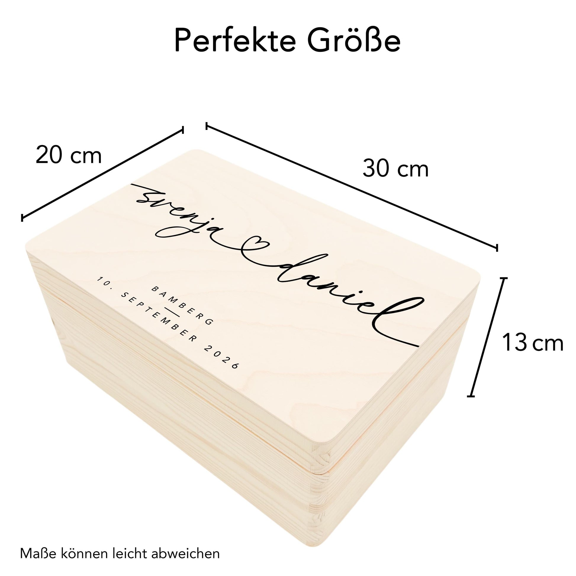 Erinnerungskiste Hochzeit personalisiertes Hochzeitsgeschenk für Brautpaar Holzkiste Erinnerungsbox Geschenkkiste Geschenkbox 30x20x13 cm