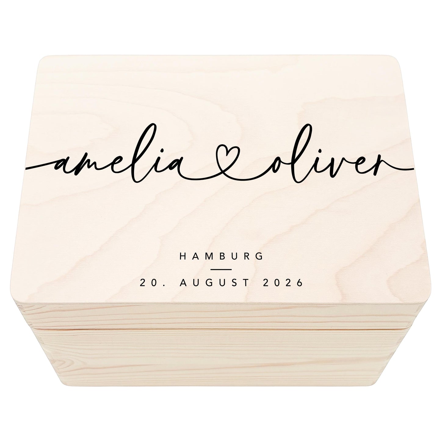 Erinnerungskiste Hochzeit personalisiertes Hochzeitsgeschenk für Brautpaar Holzkiste Erinnerungsbox Geschenkkiste Geschenkbox 30x20x13 cm