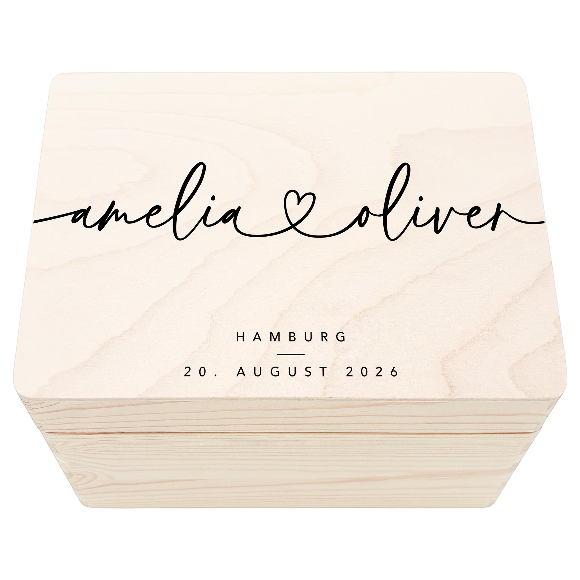 Erinnerungskiste Hochzeit personalisiertes Hochzeitsgeschenk für Brautpaar Holzkiste Erinnerungsbox Geschenkkiste Geschenkbox 30x20x13 cm