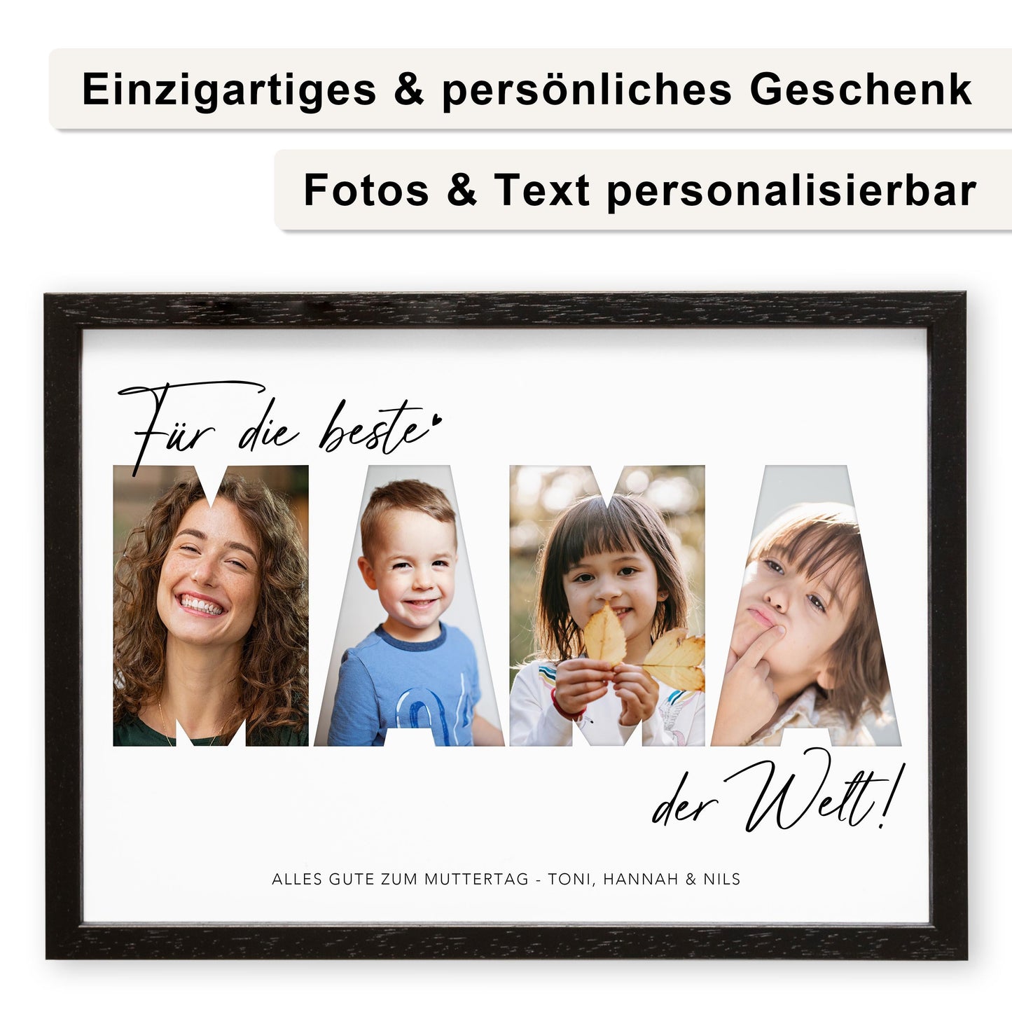 Mama Geschenk Geburtstag Muttertagsgeschenk personalisiert Fotocollage Geburtstagsgeschenk Mutter Fotogeschenk Muttertag (mit & ohne Rahmen)