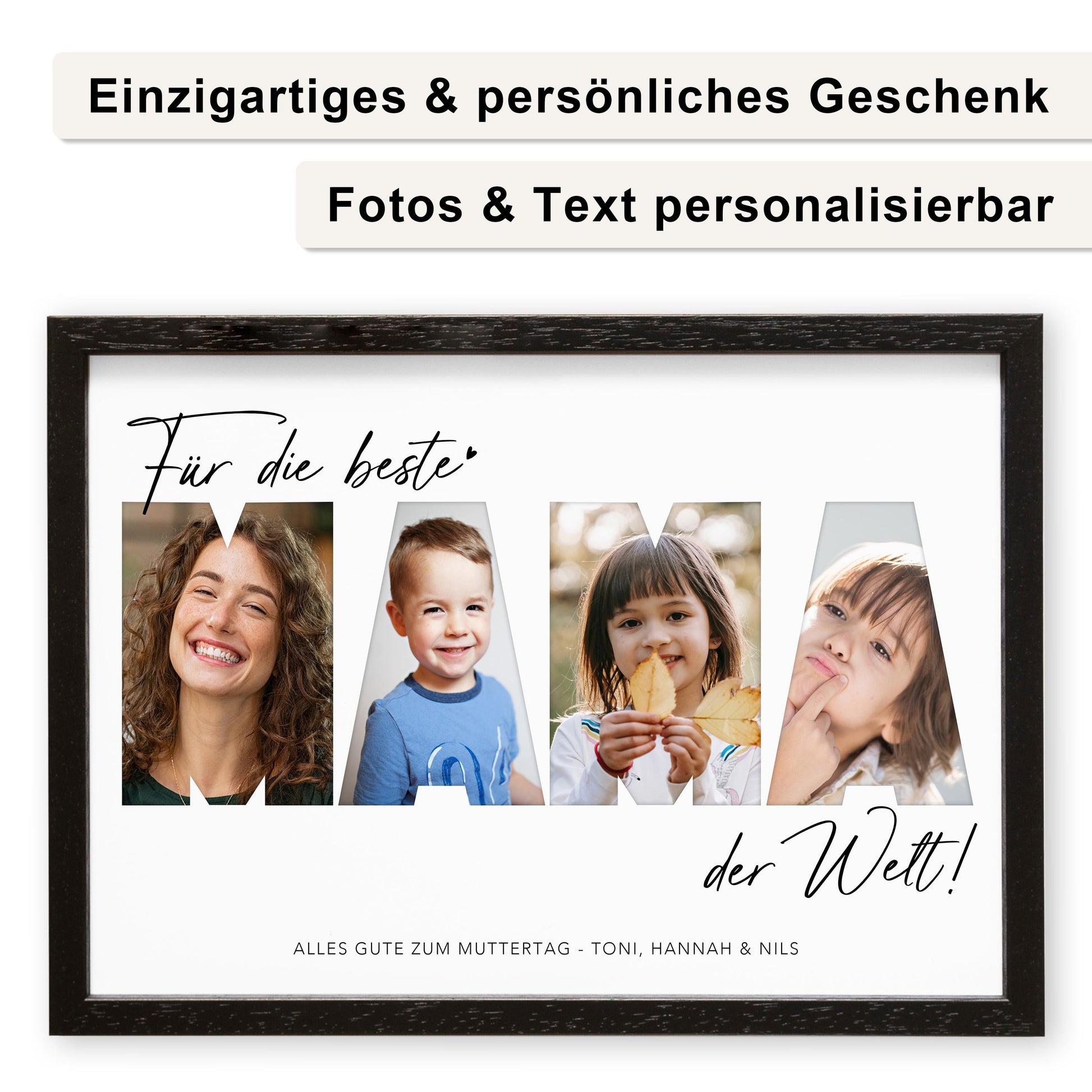 Mama Geschenk Geburtstag Muttertagsgeschenk personalisiert Fotocollage Geburtstagsgeschenk Mutter Fotogeschenk Muttertag (mit & ohne Rahmen)
