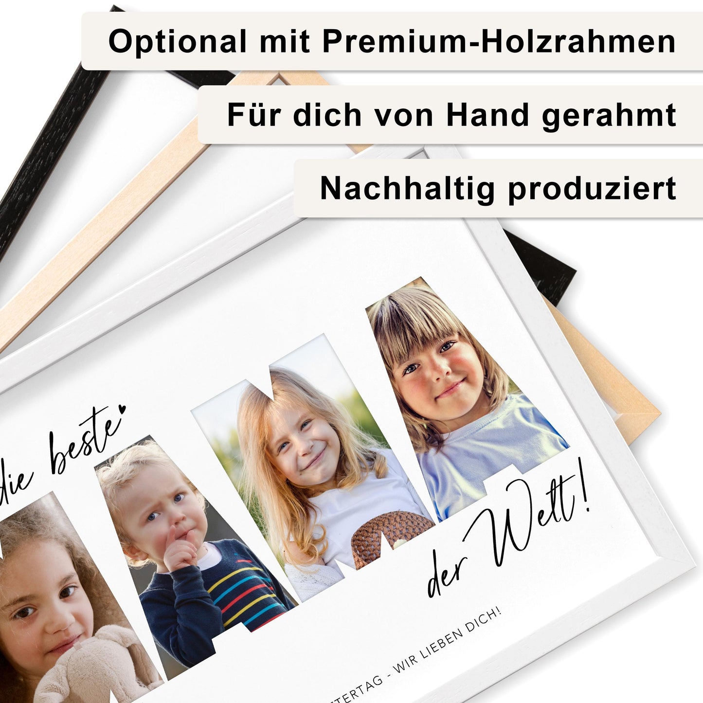 Mama Geschenk Geburtstag Muttertagsgeschenk personalisiert Fotocollage Geburtstagsgeschenk Mutter Fotogeschenk Muttertag (mit & ohne Rahmen)