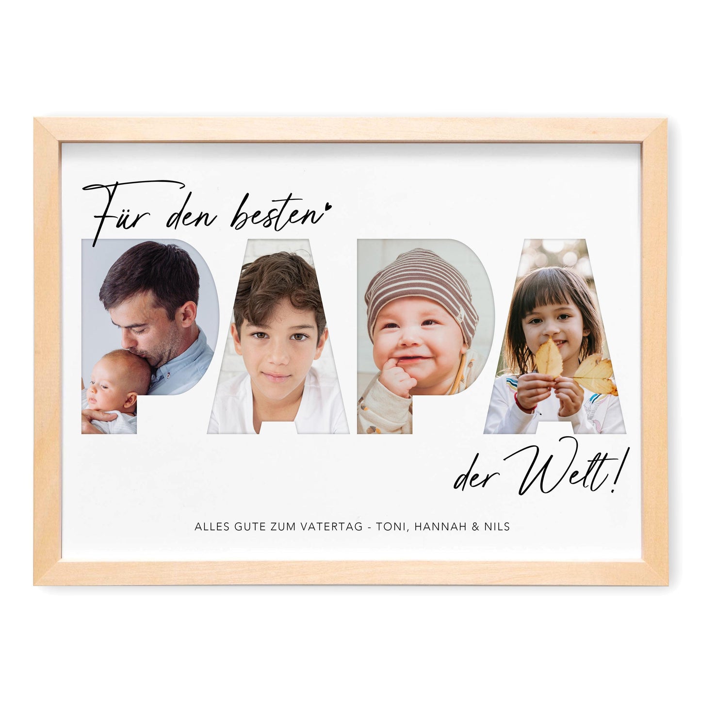 Papa Geschenk Geburtstag Vatertagsgeschenk personalisiert Fotocollage Geburtstagsgeschenk Vater Fotogeschenk Vatertag (mit & ohne Rahmen)