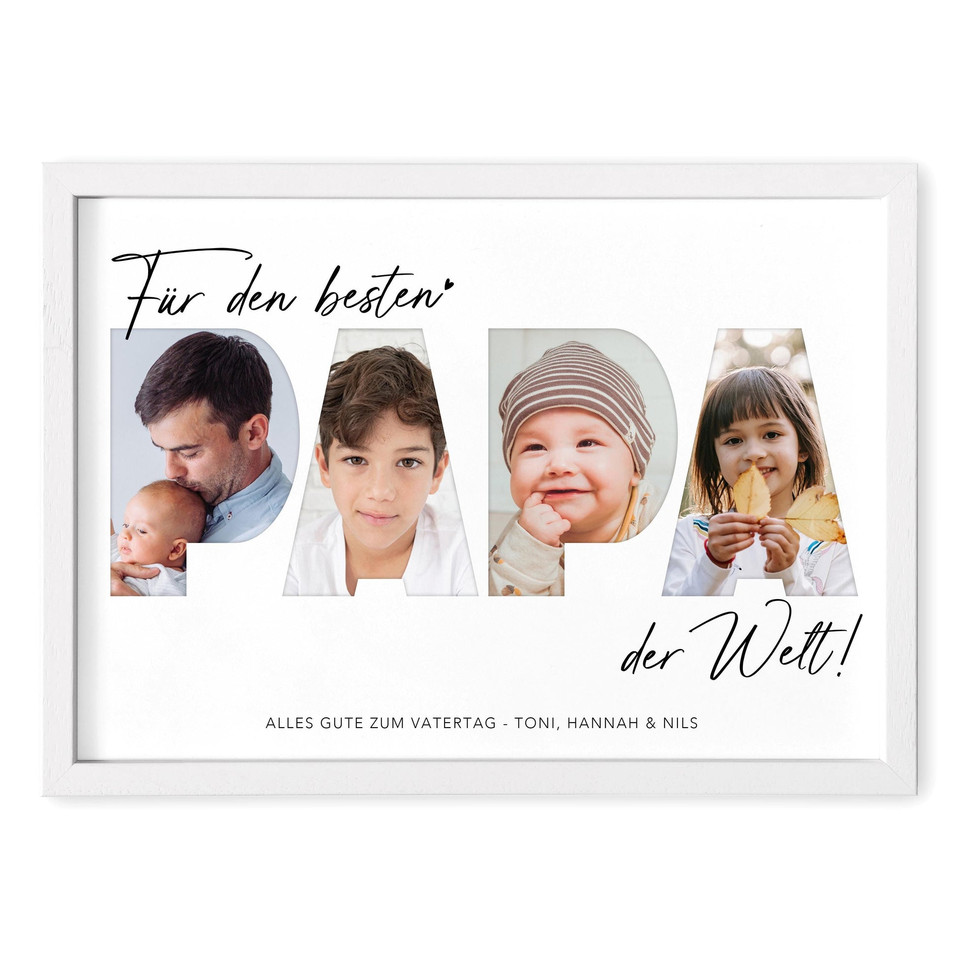 Papa Geschenk Geburtstag Vatertagsgeschenk personalisiert Fotocollage Geburtstagsgeschenk Vater Fotogeschenk Vatertag (mit & ohne Rahmen)