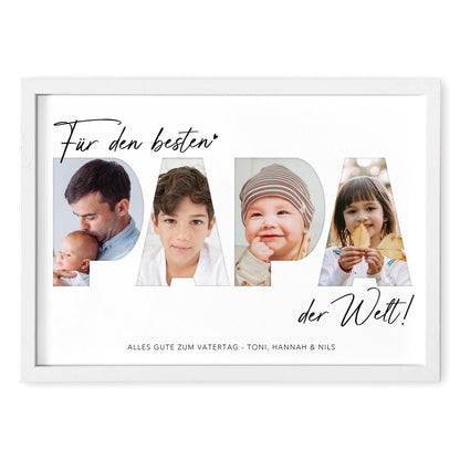 Papa Geschenk Geburtstag Vatertagsgeschenk personalisiert Fotocollage Geburtstagsgeschenk Vater Fotogeschenk Vatertag (mit & ohne Rahmen)