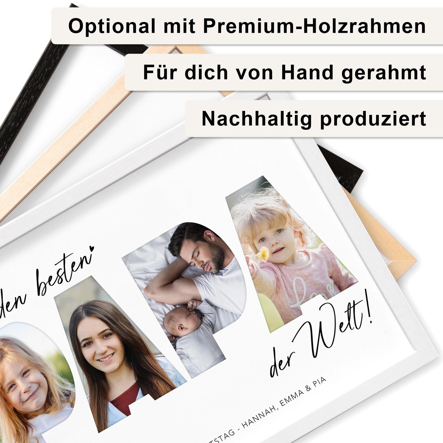 Papa Geschenk Geburtstag Vatertagsgeschenk personalisiert Fotocollage Geburtstagsgeschenk Vater Fotogeschenk Vatertag (mit & ohne Rahmen)