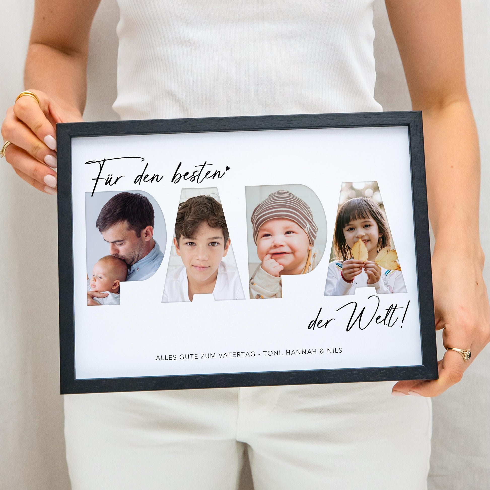 Papa Geschenk Geburtstag Vatertagsgeschenk personalisiert Fotocollage Geburtstagsgeschenk Vater Fotogeschenk Vatertag (mit & ohne Rahmen)