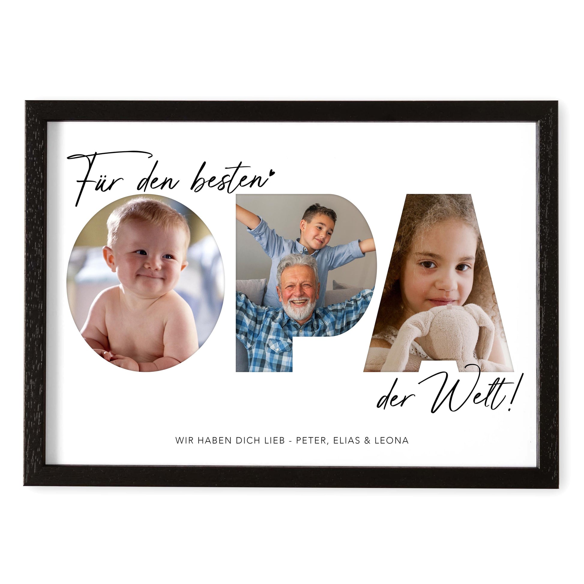 Opa Geschenk Geburtstag Vatertagsgeschenk personalisiert Fotocollage Geburtstagsgeschenk Großvater Fotogeschenk Vatertag (mit & ohne Rahmen)