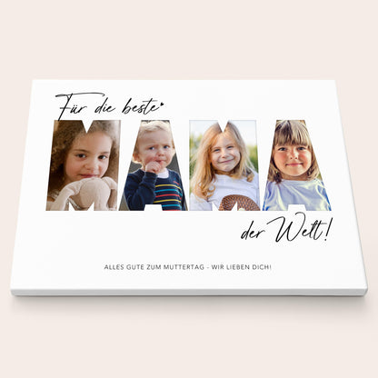 Geburtstagsgeschenk Mama Muttertagsgeschenk personalisierte Leinwand Fotocollage Mutter Fotoleinwand Geschenk zum Geburtstag 30x40 cm