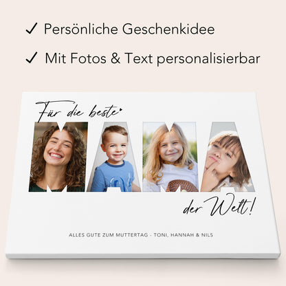 Geburtstagsgeschenk Mama Muttertagsgeschenk personalisierte Leinwand Fotocollage Mutter Fotoleinwand Geschenk zum Geburtstag 30x40 cm