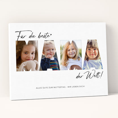 Geburtstagsgeschenk Mama Muttertagsgeschenk personalisierte Leinwand Fotocollage Mutter Fotoleinwand Geschenk zum Geburtstag 30x40 cm
