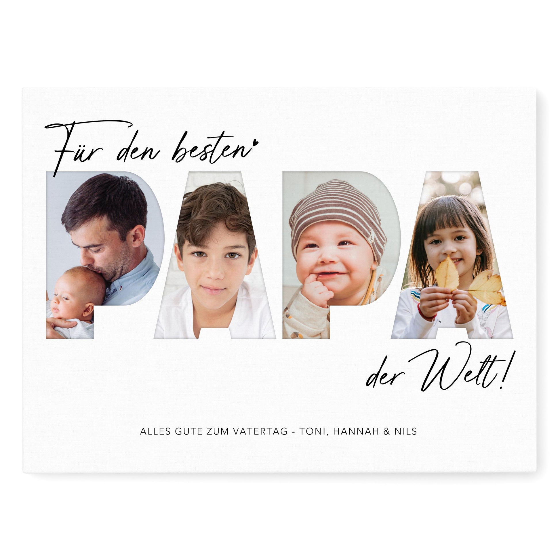 Geburtstagsgeschenk Papa Vatertagsgeschenk personalisierte Leinwand Fotocollage Vater Fotoleinwand Geschenk zum Geburtstag 30x40 cm