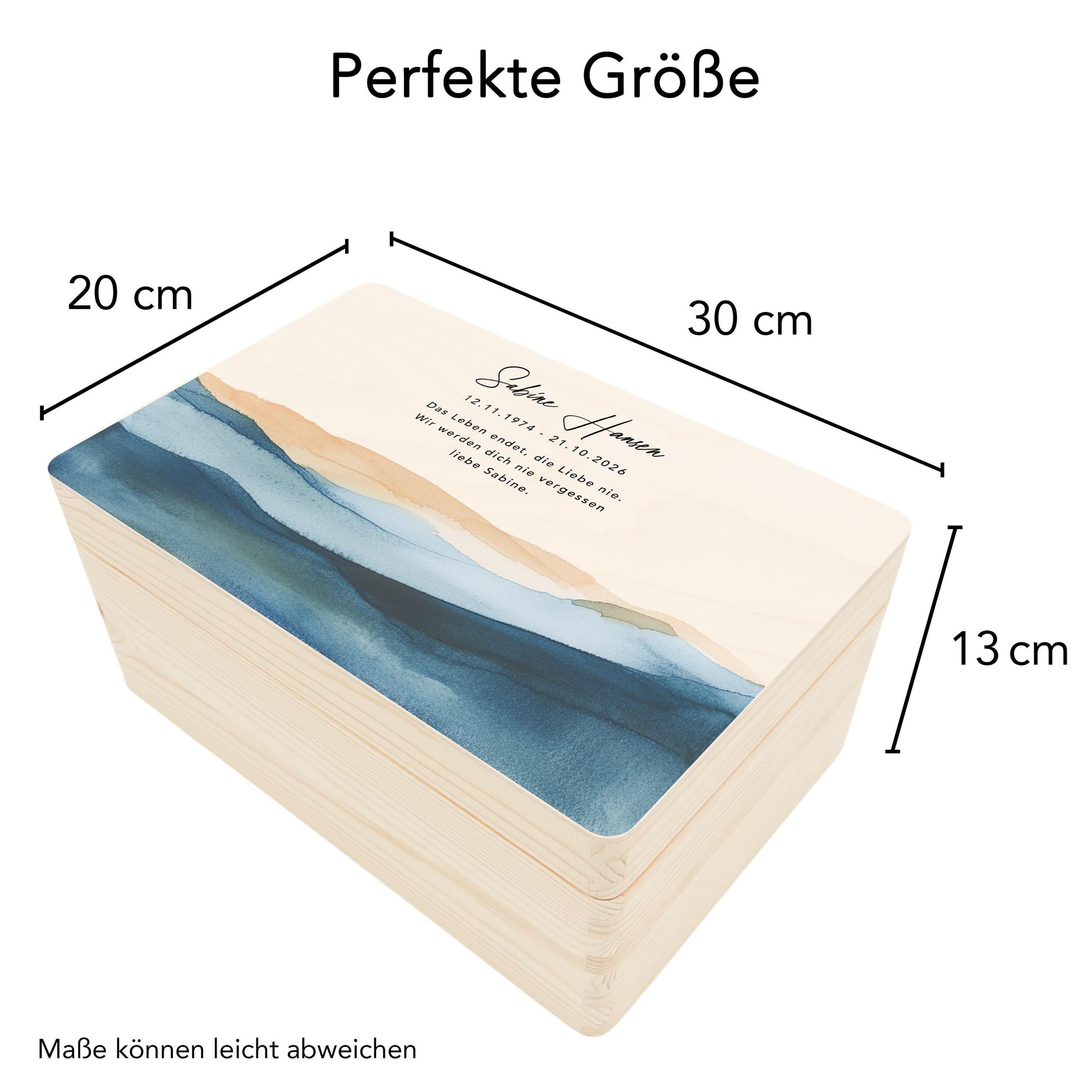 Trauergeschenk Trauerbox personalisiertes Andenken Erinnerungsbox Erinnerungskiste Holzkiste Geschenk für Angehörige Holzbox 30x20x13 cm
