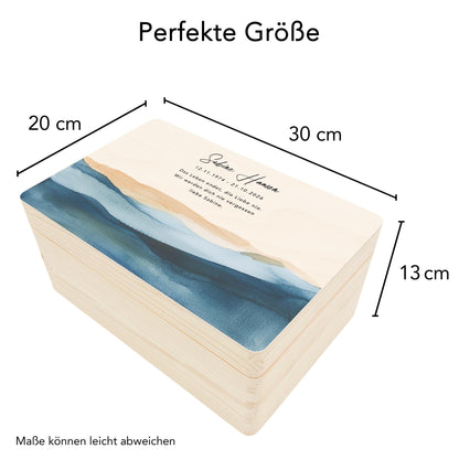 Trauergeschenk Trauerbox personalisiertes Andenken Erinnerungsbox Erinnerungskiste Holzkiste Geschenk für Angehörige Holzbox 30x20x13 cm