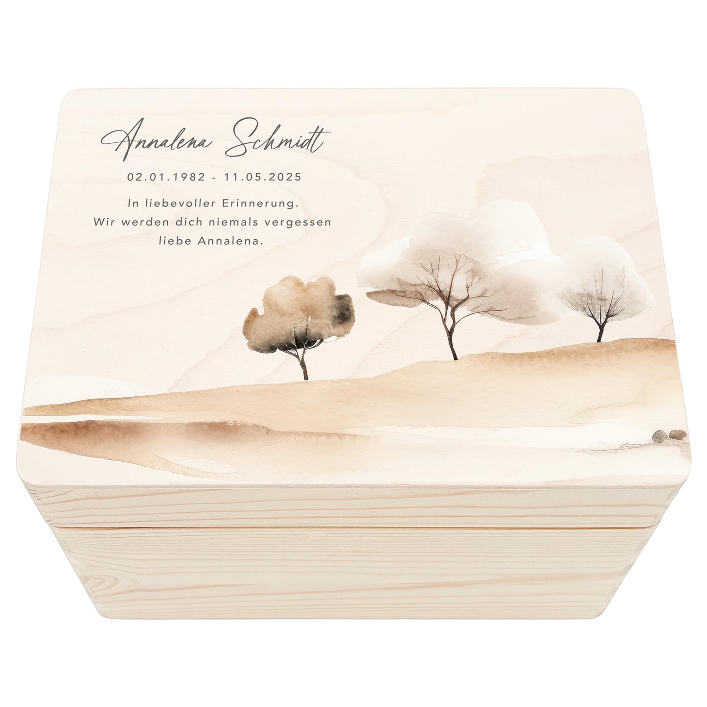 Trauergeschenk Trauerbox personalisiertes Andenken Erinnerungsbox Erinnerungskiste Holzkiste Geschenk für Angehörige Holzbox 30x20x13 cm
