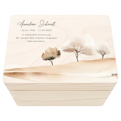 Trauergeschenk Trauerbox personalisiertes Andenken Erinnerungsbox Erinnerungskiste Holzkiste Geschenk für Angehörige Holzbox 30x20x13 cm