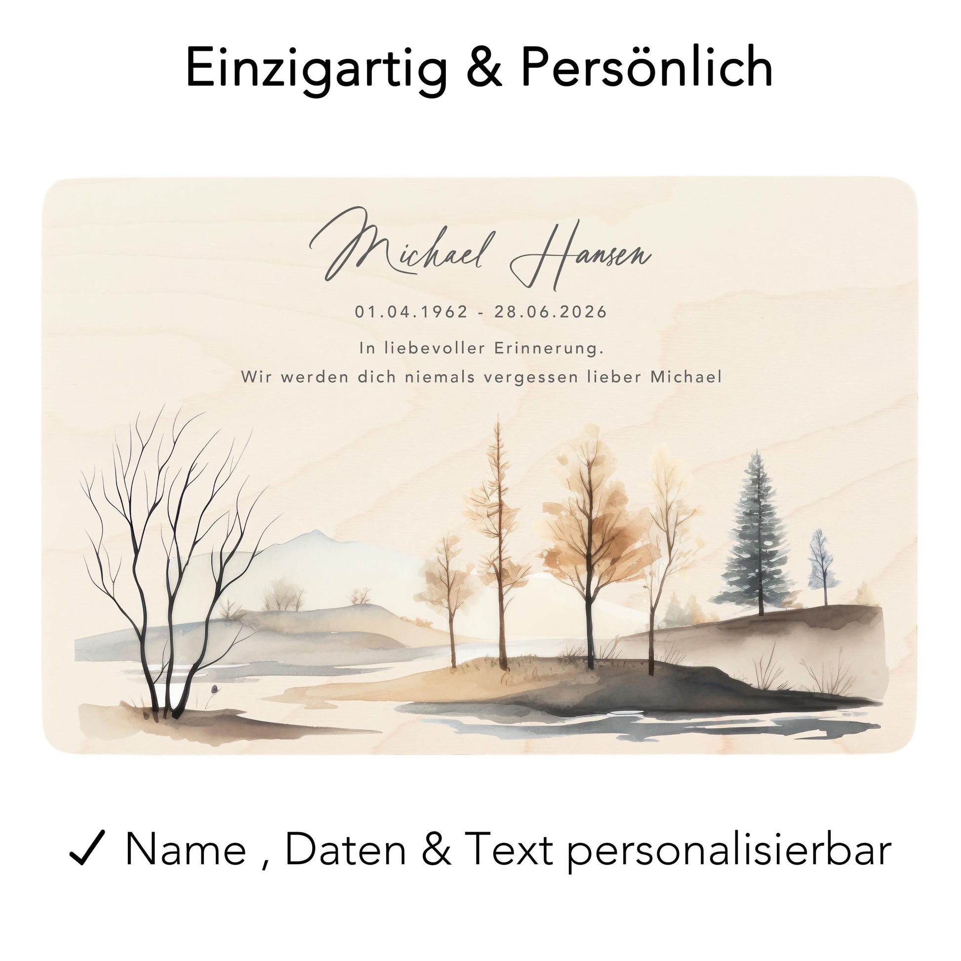 Trauerbox Trauergeschenk personalisiertes Andenken Erinnerungsbox Erinnerungskiste Holzkiste Geschenk für Angehörige Holzbox 30x20x13 cm