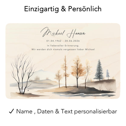 Trauerbox Trauergeschenk personalisiertes Andenken Erinnerungsbox Erinnerungskiste Holzkiste Geschenk für Angehörige Holzbox 30x20x13 cm
