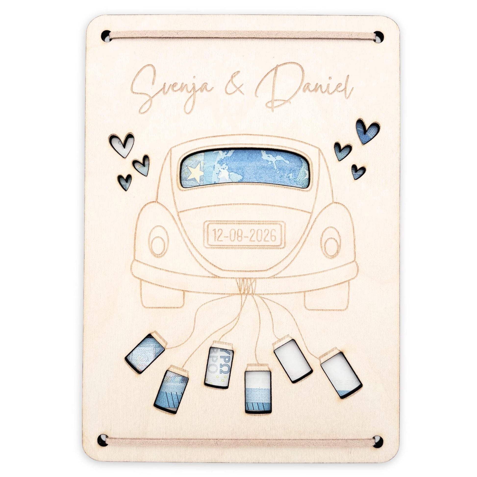 Hochzeitsgeschenk für Brautpaar personalisierte Geldgeschenke Verpackung Hochzeit Geld Geschenk Hochzeitskarte aus Holz 12x17 cm