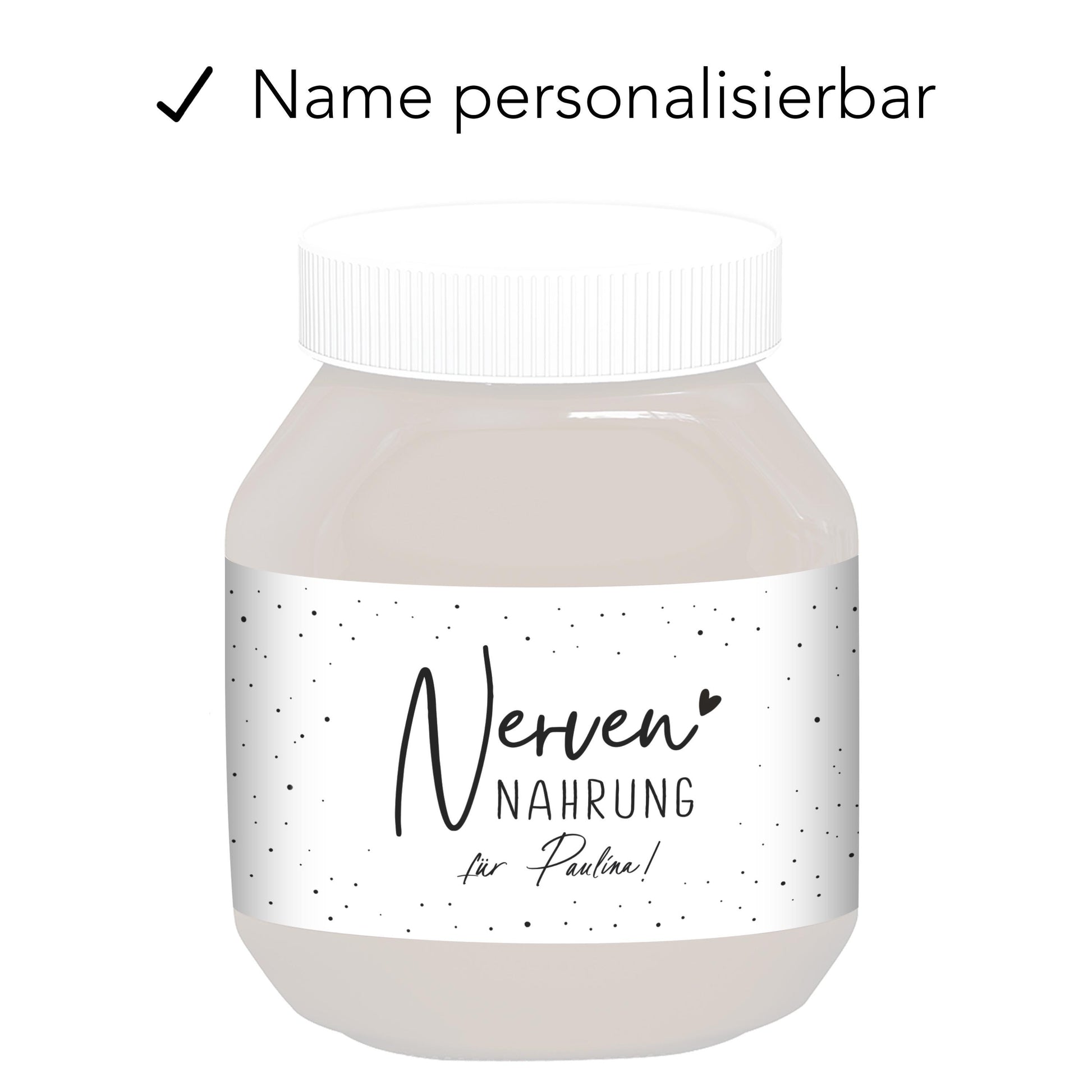 Nervennahrung Geschenk Schokoaufstrich Etiketten mit Namen personalisiert Aufkleber für z.B. Glas Nutella Nerven Geschenk Etiketten | 2 Stk.