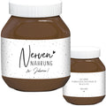 Nervennahrung Geschenk Schokoaufstrich Etiketten mit Namen personalisiert Aufkleber für z.B. Glas Nutella Nerven Geschenk Etiketten | 2 Stk.
