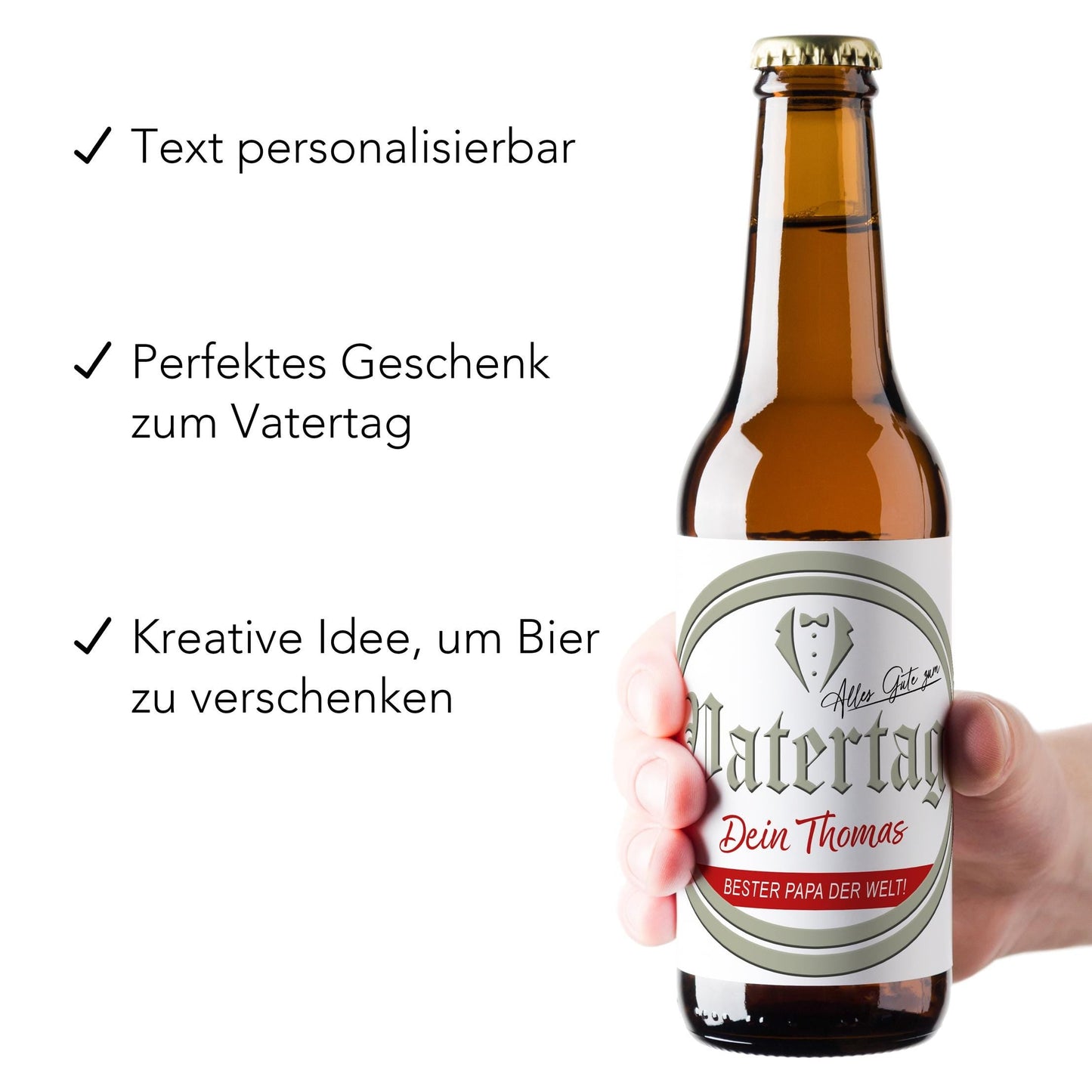 Vatertagsgeschenk Bieretiketten personalisiert Flaschenetikett Bier Vatertag Geschenk Papa Bierflaschen Etiketten 2 Stück | 9x9 cm