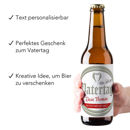 Vatertagsgeschenk Bieretiketten personalisiert Flaschenetikett Bier Vatertag Geschenk Papa Bierflaschen Etiketten 2 Stück | 9x9 cm