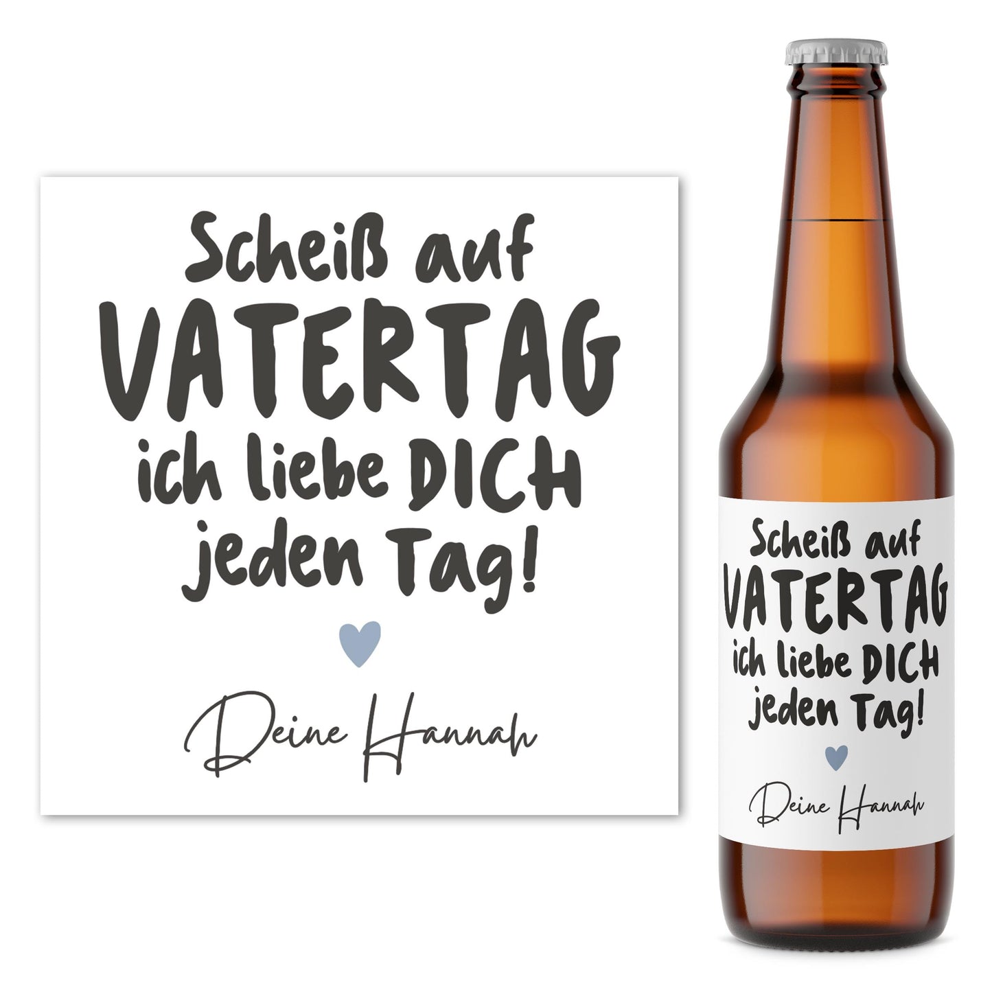 Vatertagsgeschenk Bieretiketten personalisiert Flaschenetikett Bier Vatertag Geschenk Papa Bierflaschen Etiketten 2 Stück | 9x9 cm