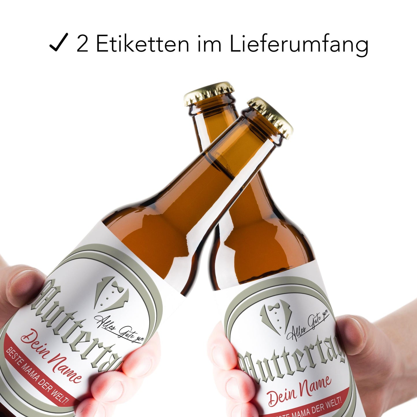 Muttertagsgeschenk Bieretiketten personalisiert Flaschenetikett Bier Muttertag Geschenk Mama Bierflaschen Etiketten 2 Stück | 9x9 cm