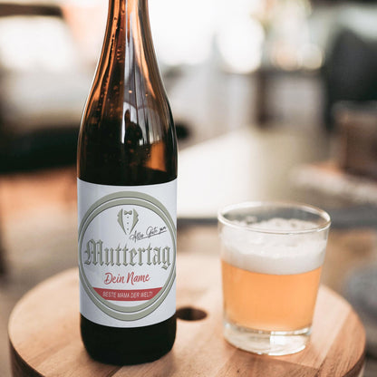 Muttertagsgeschenk Bieretiketten personalisiert Flaschenetikett Bier Muttertag Geschenk Mama Bierflaschen Etiketten 2 Stück | 9x9 cm