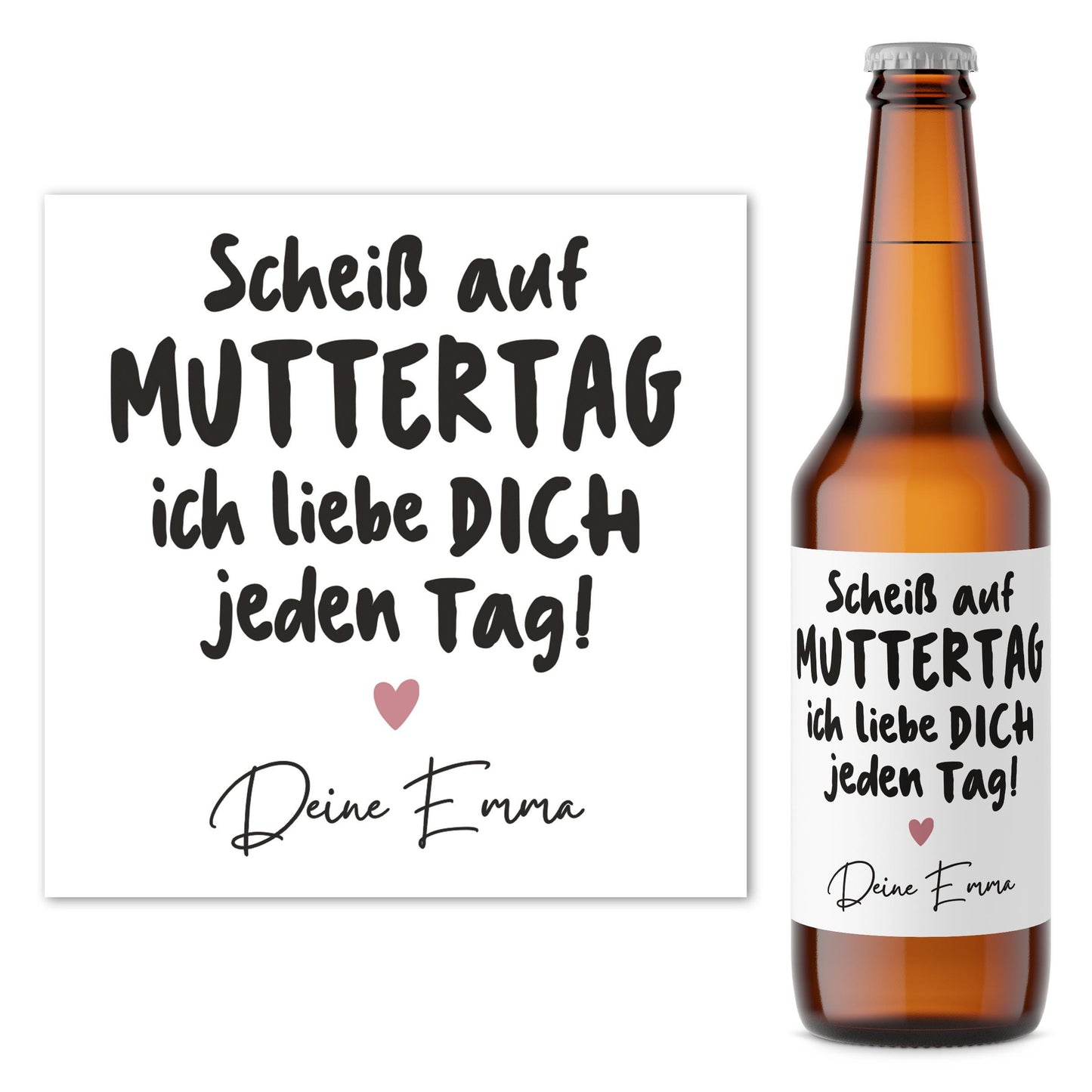 Muttertagsgeschenk Bieretiketten personalisiert Flaschenetikett Bier Muttertag Geschenk Mama Bierflaschen Etiketten 2 Stück | 9x9 cm