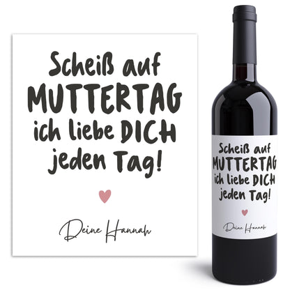Muttertagsgeschenk personalisierte Weinetiketten für Mama Geschenk Wein Etiketten selbstklebende Flaschenetiketten 2 Stk. | 10x12 cm
