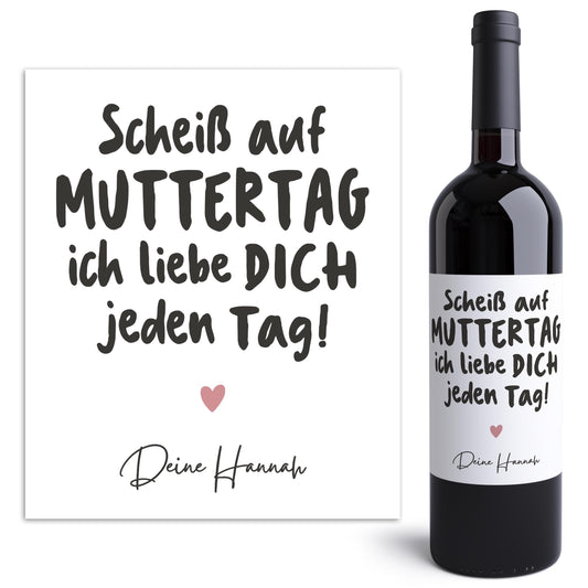 Muttertagsgeschenk personalisierte Weinetiketten für Mama Geschenk Wein Etiketten selbstklebende Flaschenetiketten 2 Stk. | 10x12 cm