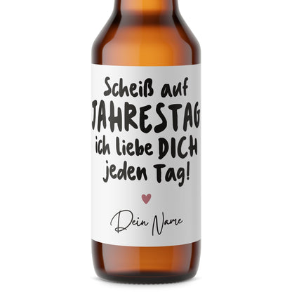 Jahrestag Geschenk für Ihn personalisierte Bieretiketten Jahrestagsgeschenk für Männer Ich liebe Dich Bier Etiketten 2 Stk. | 9x9 cm