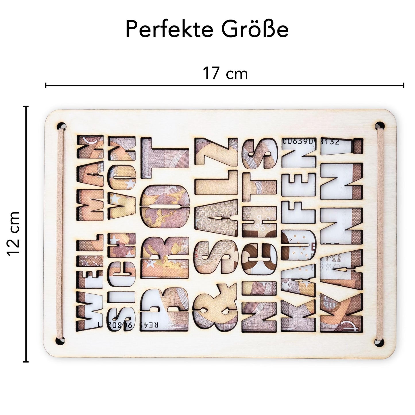 Brot und Salz Einzug Geldgeschenk personalisierte Geld Verpackung Richtfest Wohnung Haus Einzugsgeschenk aus Holz 12x17 cm