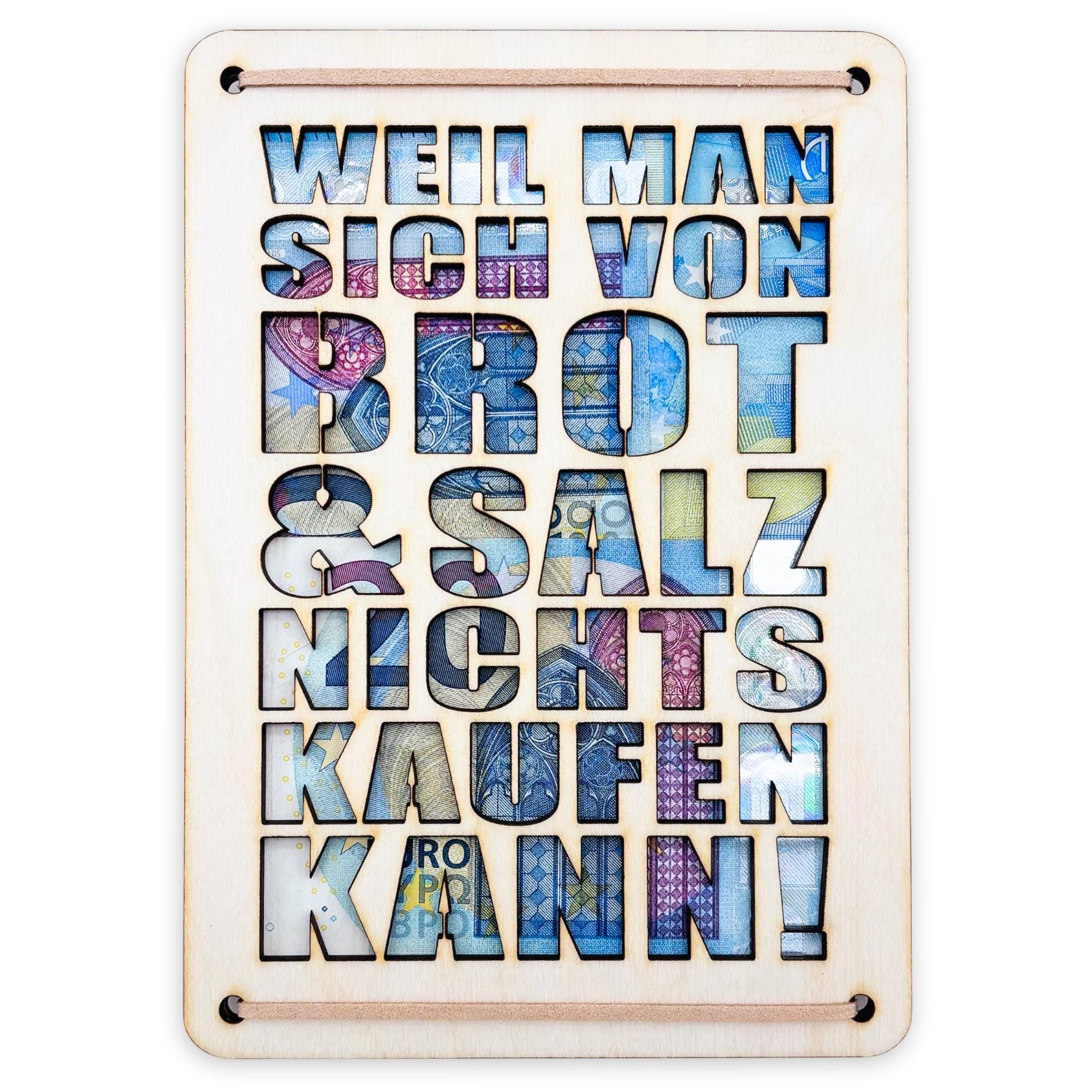 Brot und Salz Einzug Geldgeschenk personalisierte Geld Verpackung Richtfest Wohnung Haus Einzugsgeschenk aus Holz 12x17 cm