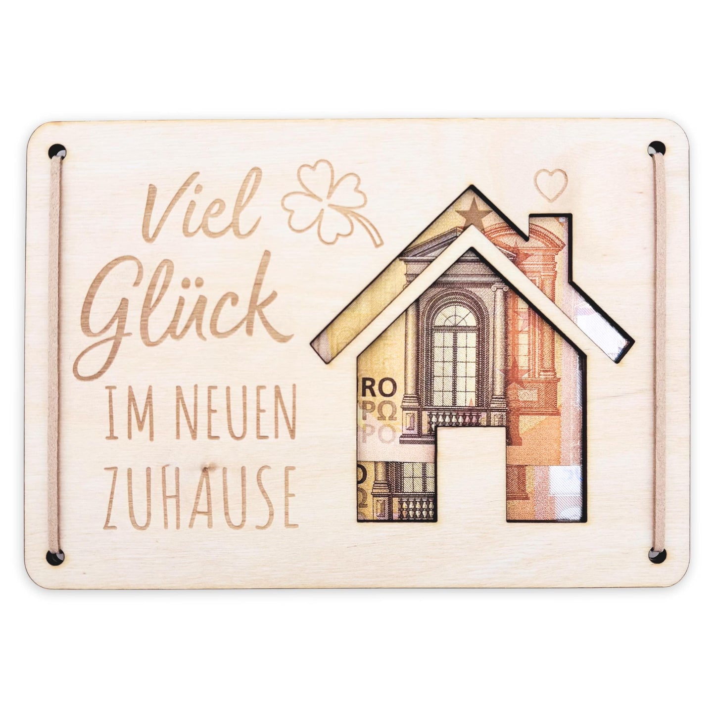 Einweihungsgeschenk Haus Wohnung Geldgeschenk personalisierte Geld Verpackung Einzug Einzugsgeschenk aus Holz 12x17 cm