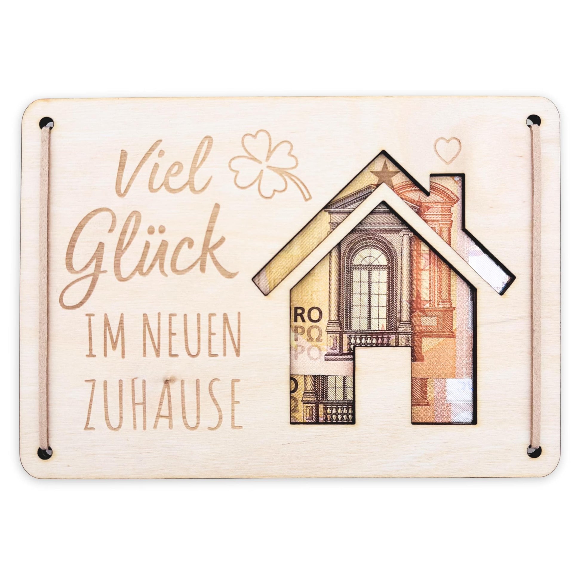 Einweihungsgeschenk Haus Wohnung Geldgeschenk personalisierte Geld Verpackung Einzug Einzugsgeschenk aus Holz 12x17 cm