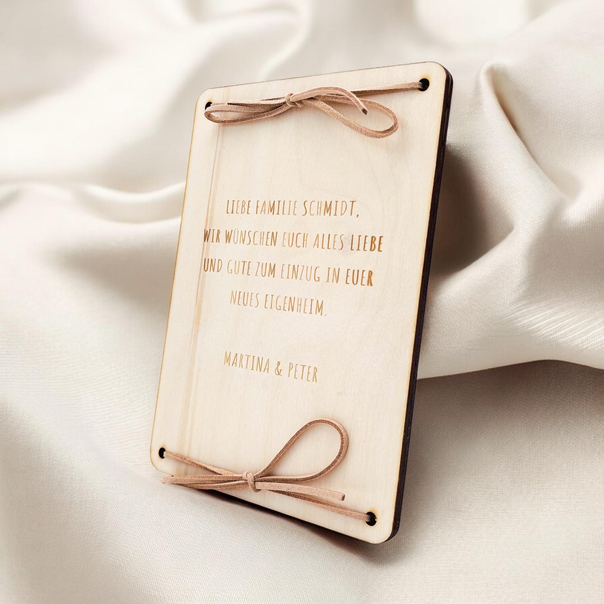 Geschenk Einzug Geldgeschenk personalisiertes Einweihungsgeschenk Haus Wohnung Geld Verpackung Einzugsgeschenk aus Holz 12x17 cm