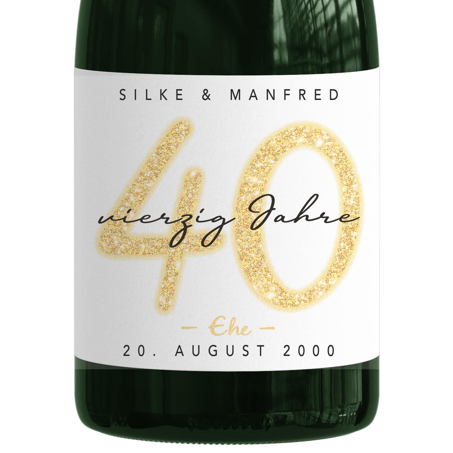 Geschenk Rubinhochzeit personalisierte Flaschenetiketten Hochzeitstag Hochzeit Jubiläum 40 Jahre Etiketten Sektflasche 2 Stk. | 9x13 cm