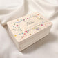Erinnerungskiste Taufe Geschenk personalisiertes Taufgeschenk Mädchen Wildblumen Taufbox Holzkiste mit Deckel Holzbox 30x20x13 cm