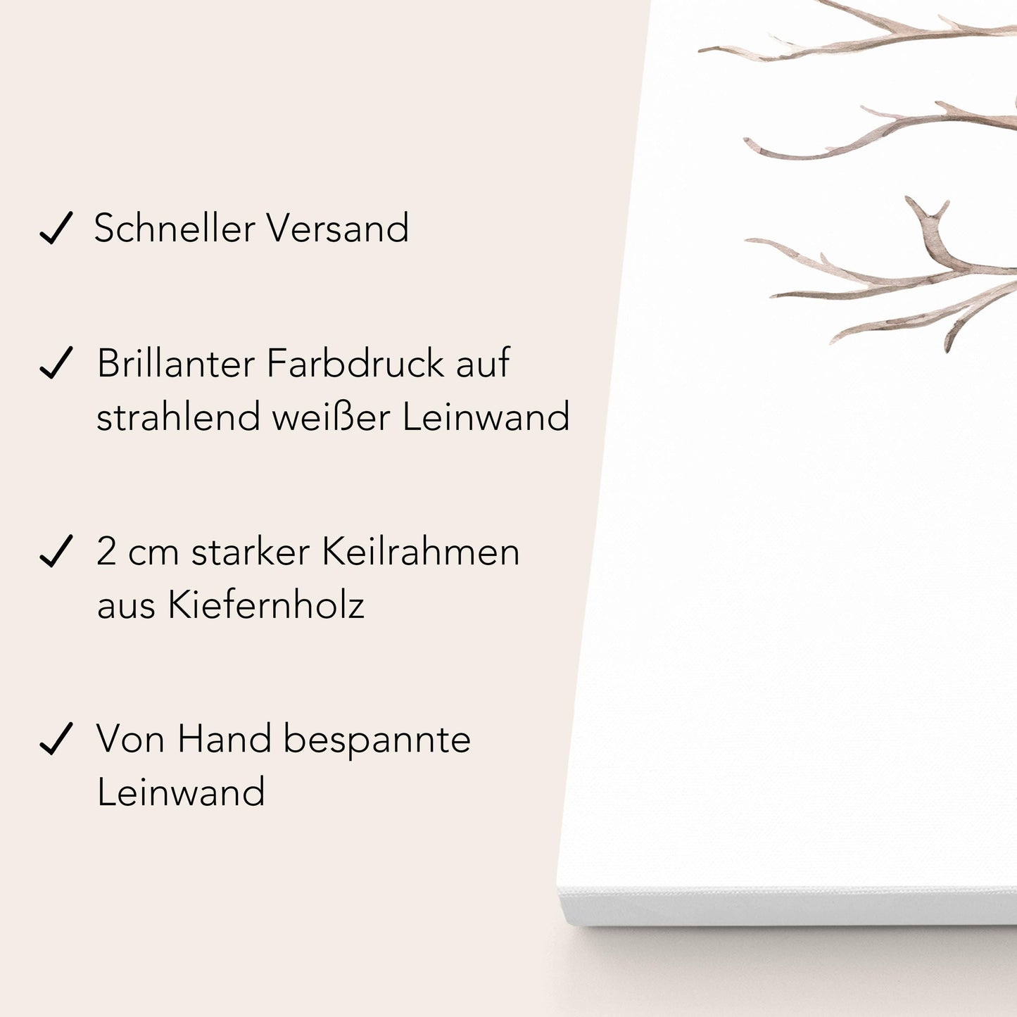 Taufgeschenk Gästebuch Taufe Gästebild personalisierte Leinwand für Fingerabdrücke Baum Geschenk Erinnerung 30x40 cm (OHNE Farbe)