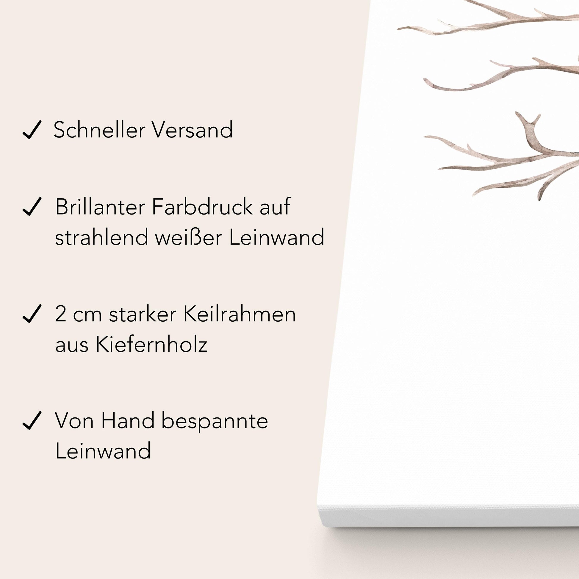 Taufgeschenk Gästebuch Taufe Gästebild personalisierte Leinwand für Fingerabdrücke Baum Geschenk Erinnerung 30x40 cm (OHNE Farbe)