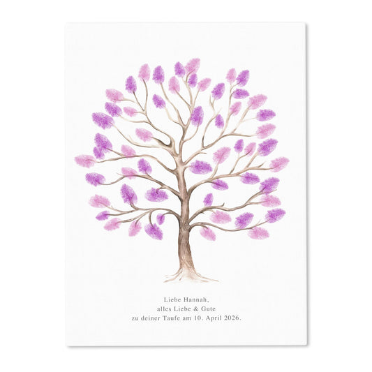 Taufgeschenk Gästebuch Taufe Gästebild personalisierte Leinwand für Fingerabdrücke Baum Geschenk Erinnerung 30x40 cm (OHNE Farbe)