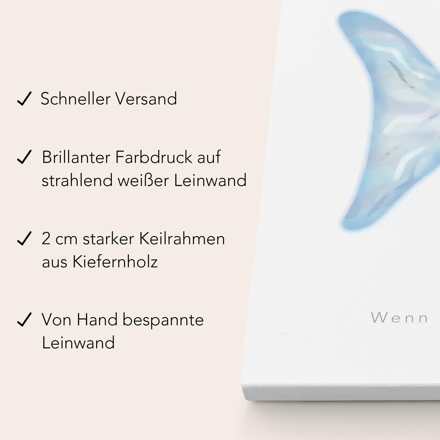 Gästebuch Taufe Gästebild Taufgeschenk personalisierte Leinwand für Fingerabdrücke Fisch Geschenk Erinnerung 30x40 cm (OHNE Farbe)