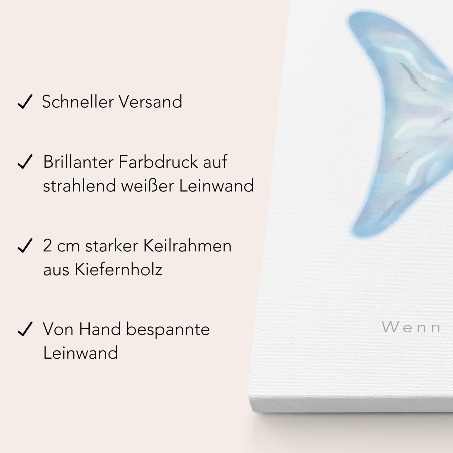 Gästebuch Taufe Gästebild Taufgeschenk personalisierte Leinwand für Fingerabdrücke Fisch Geschenk Erinnerung 30x40 cm (OHNE Farbe)