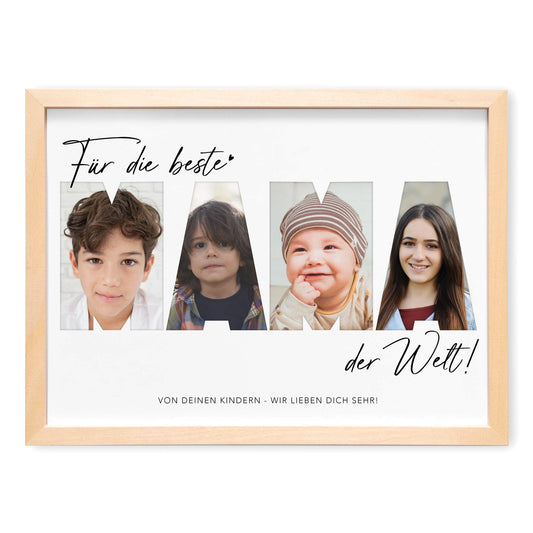 Mama Geschenk Geburtstag Muttertagsgeschenk personalisiert Fotocollage Geburtstagsgeschenk Mutter Fotogeschenk Muttertag (mit & ohne Rahmen)